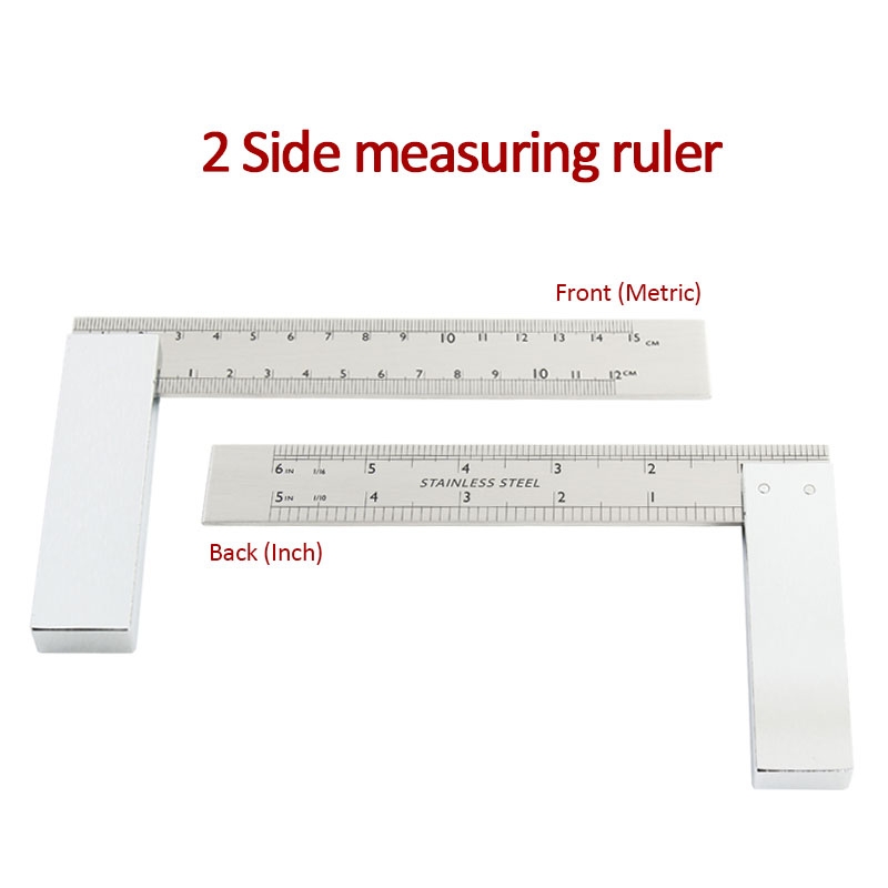 Stainless Steel Machinist Square Double Side Measuring Scale Mark Ruler Tool With Inch And Metric Graduations Fortune Extendables Corp